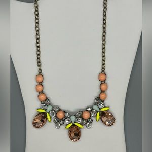 Orange Colorburst Crystal Necklace
